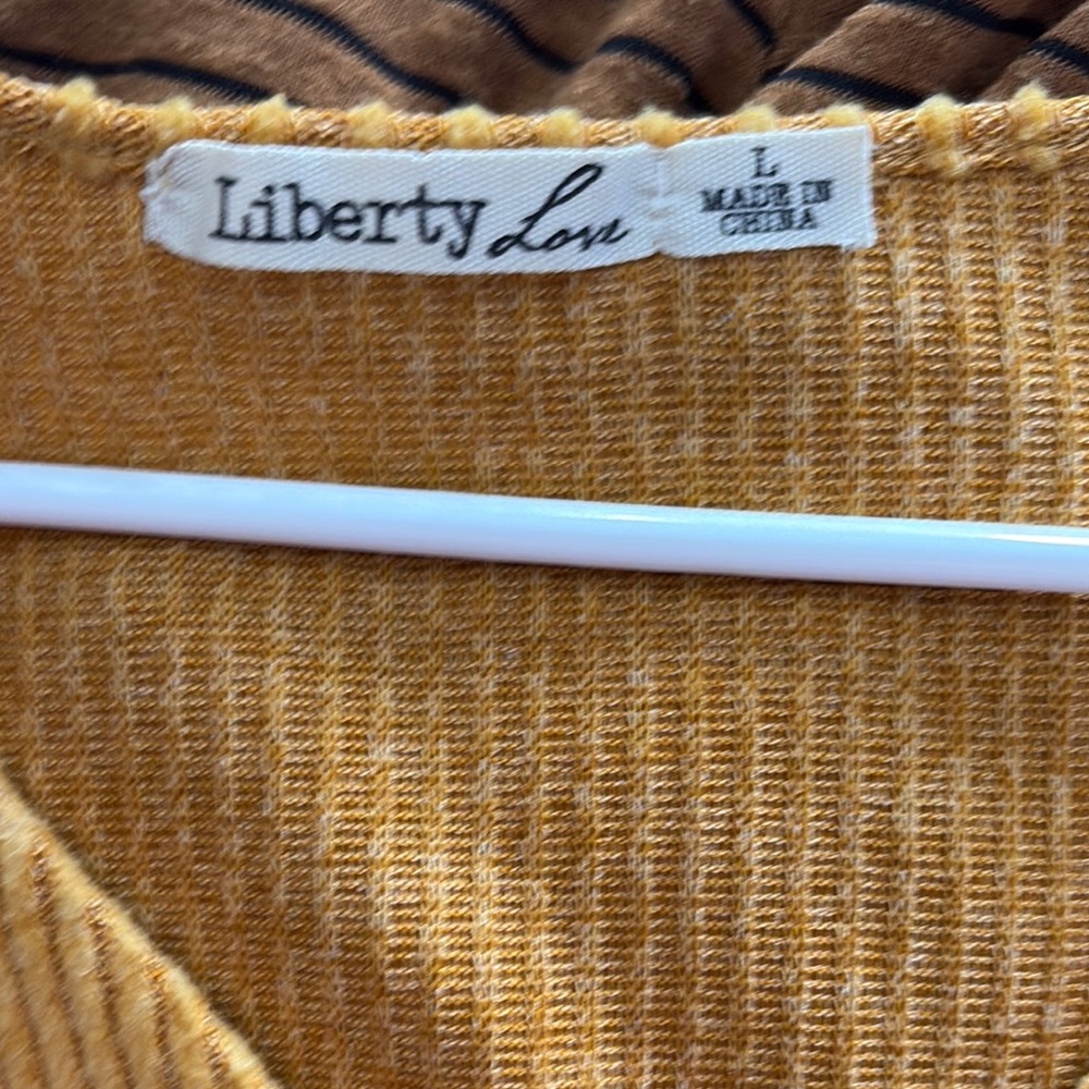 Mustard Button-Up Ribbed Sweater - Picture 2 of 2